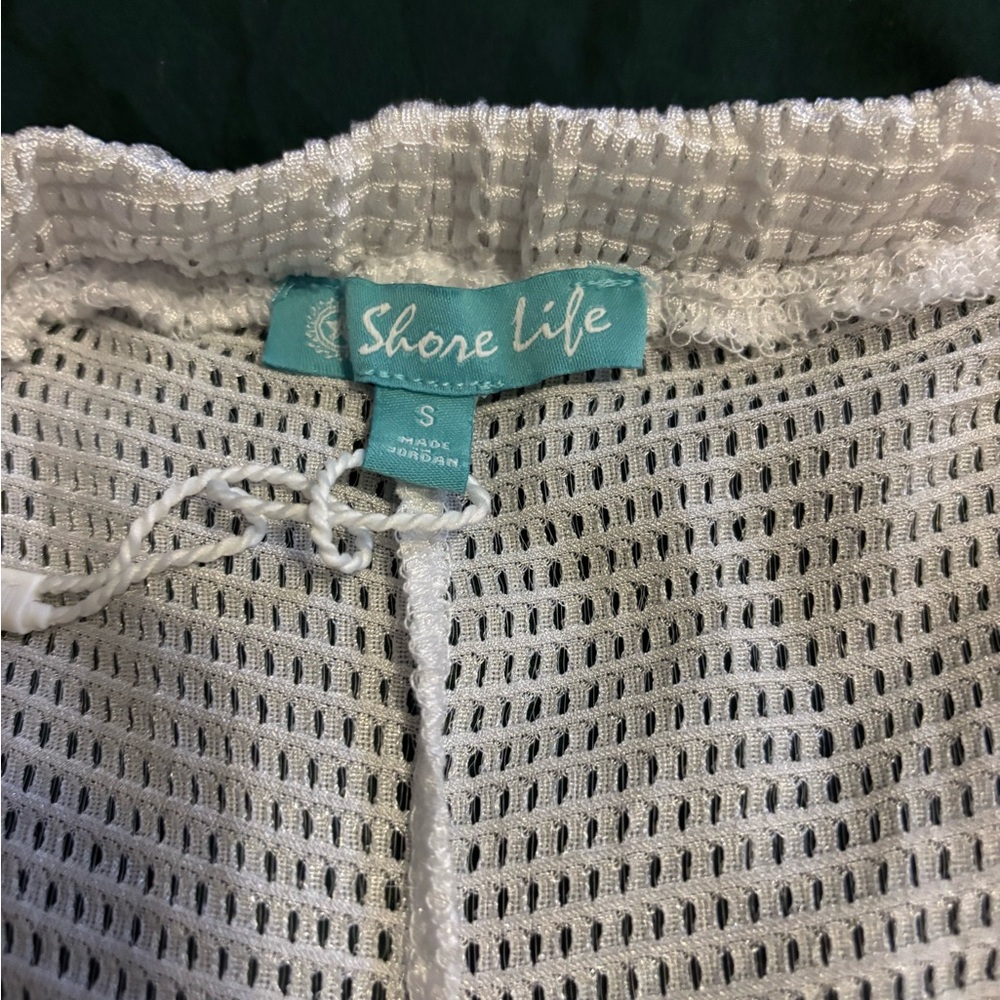 White Mesh One Piece Swimwear with Elastic Waist